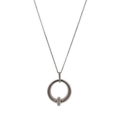 9ct White Gold & Diamond Round 16" - 18" Necklace