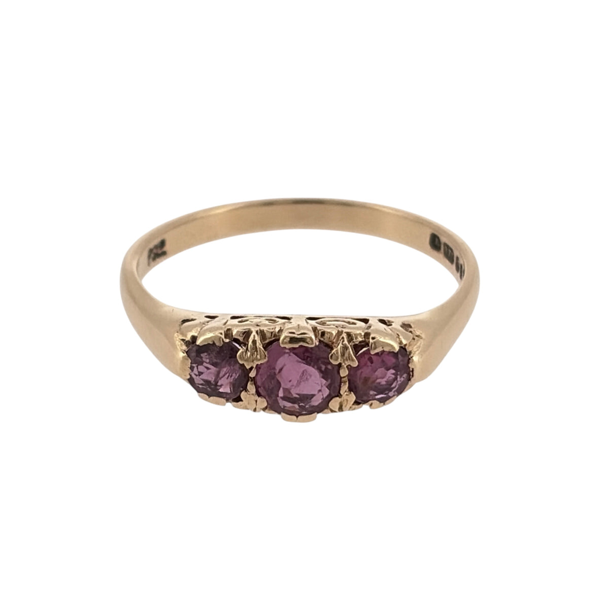 9ct Gold & Ruby Trilogy Ring