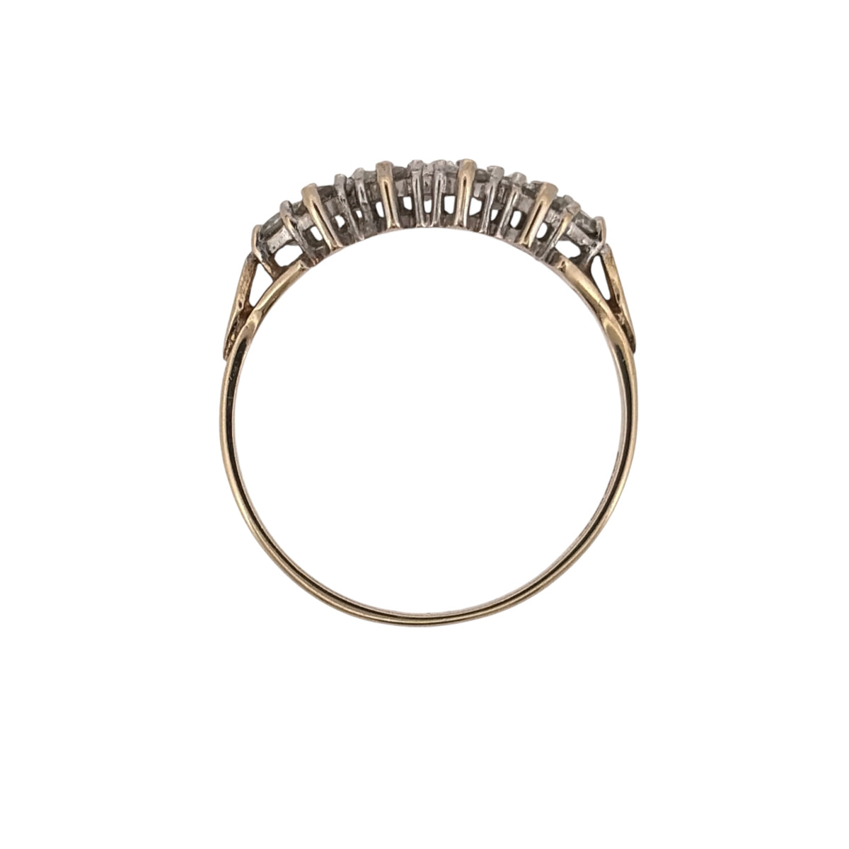 9ct Gold & Cubic Zirconia Cluster Band Ring
