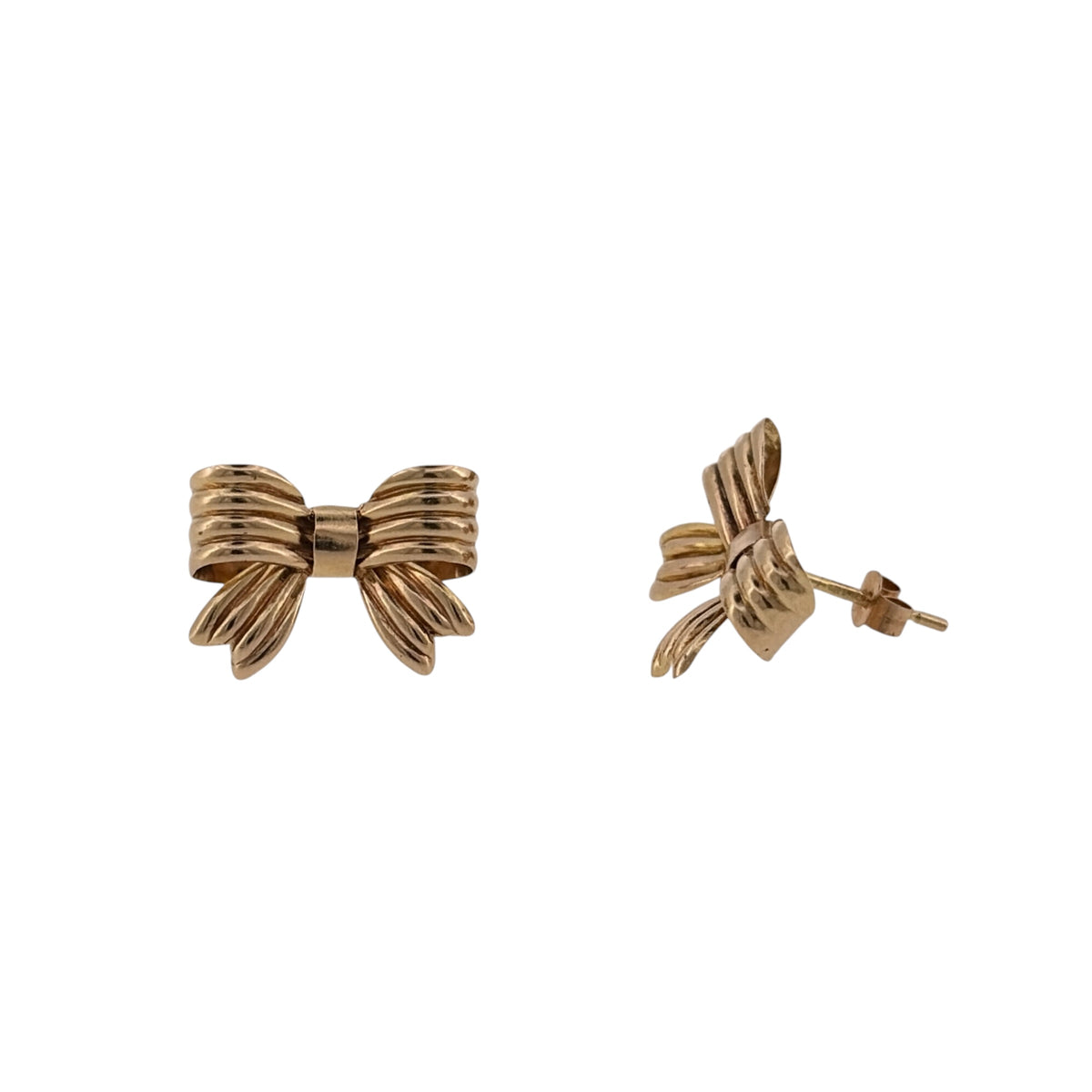 9ct Gold Bow Stud Earrings
