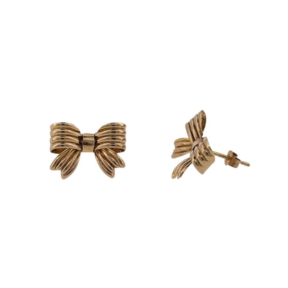 9ct Gold Bow Stud Earrings