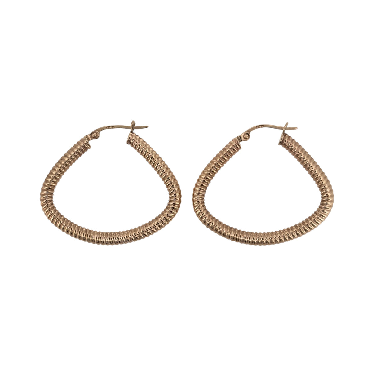 9ct Gold Textured Handbag Style Creole Earrings