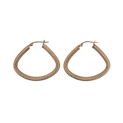 9ct Gold Textured Handbag Style Creole Earrings