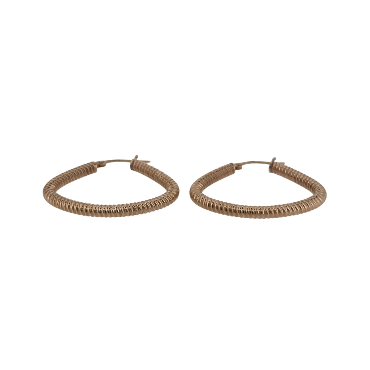 Add a distinctive gold design to your jewellery collection with these pre-owned 9ct yellow gold textured handbag-style creole earrings.

Design: The earrings feature an unusual handbag-style creole shape with textured detailing, creating a bold alternative to traditional hoop designs.
Material: Made from 9-carat yellow gold, the warm gold tone highlights the textured finish and distinctive shape.