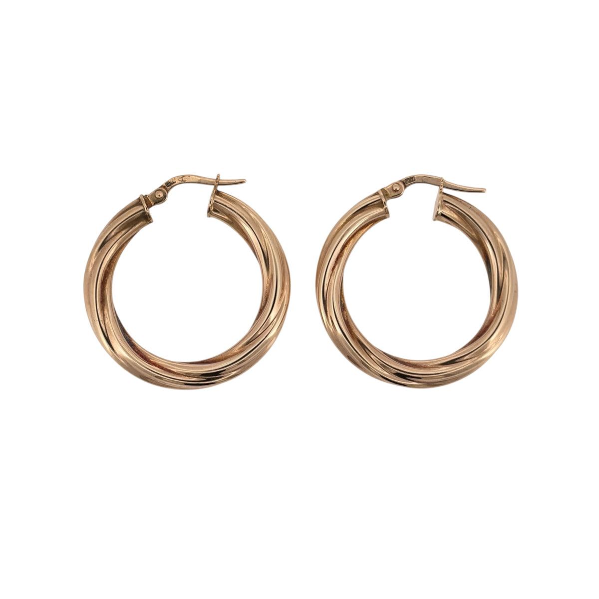 9ct Gold Twisted Hoop Creole Earrings