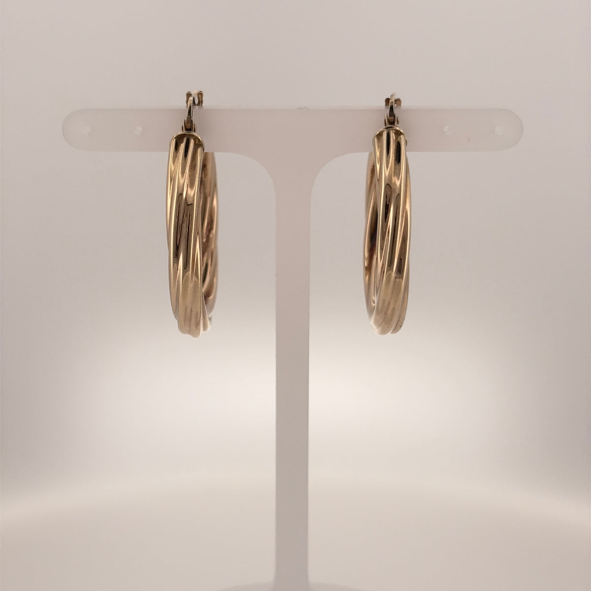 9ct Gold Twisted Hoop Creole Earrings