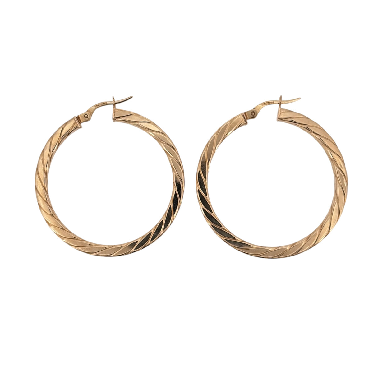 9ct Gold Twisted Hoop Creole Earrings