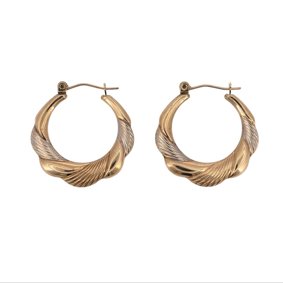 9ct Gold Twisted Hoop Creole Earrings
