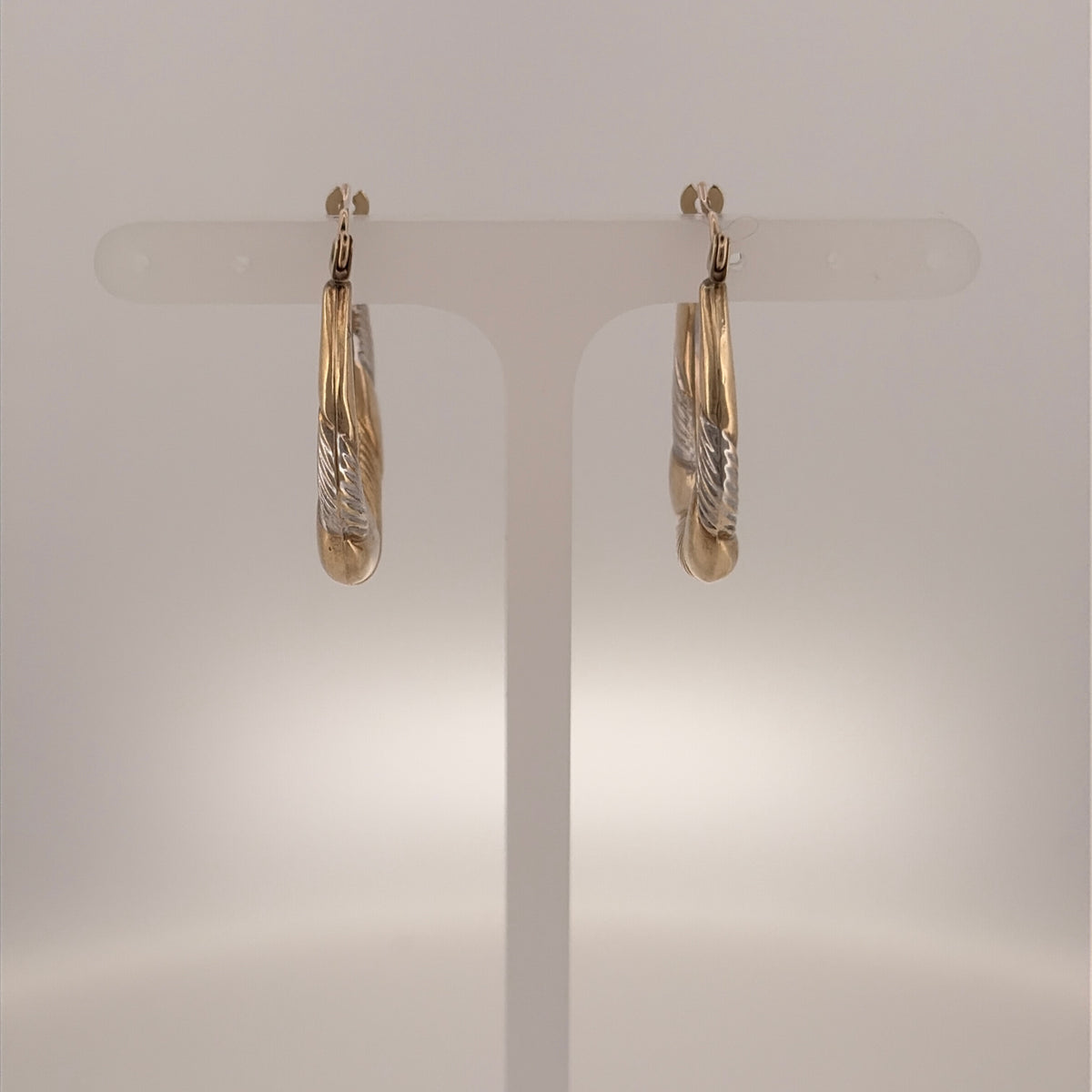 9ct Gold Twisted Hoop Creole Earrings