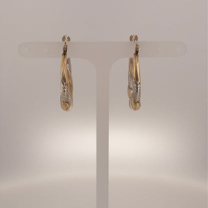 9ct Gold Twisted Hoop Creole Earrings