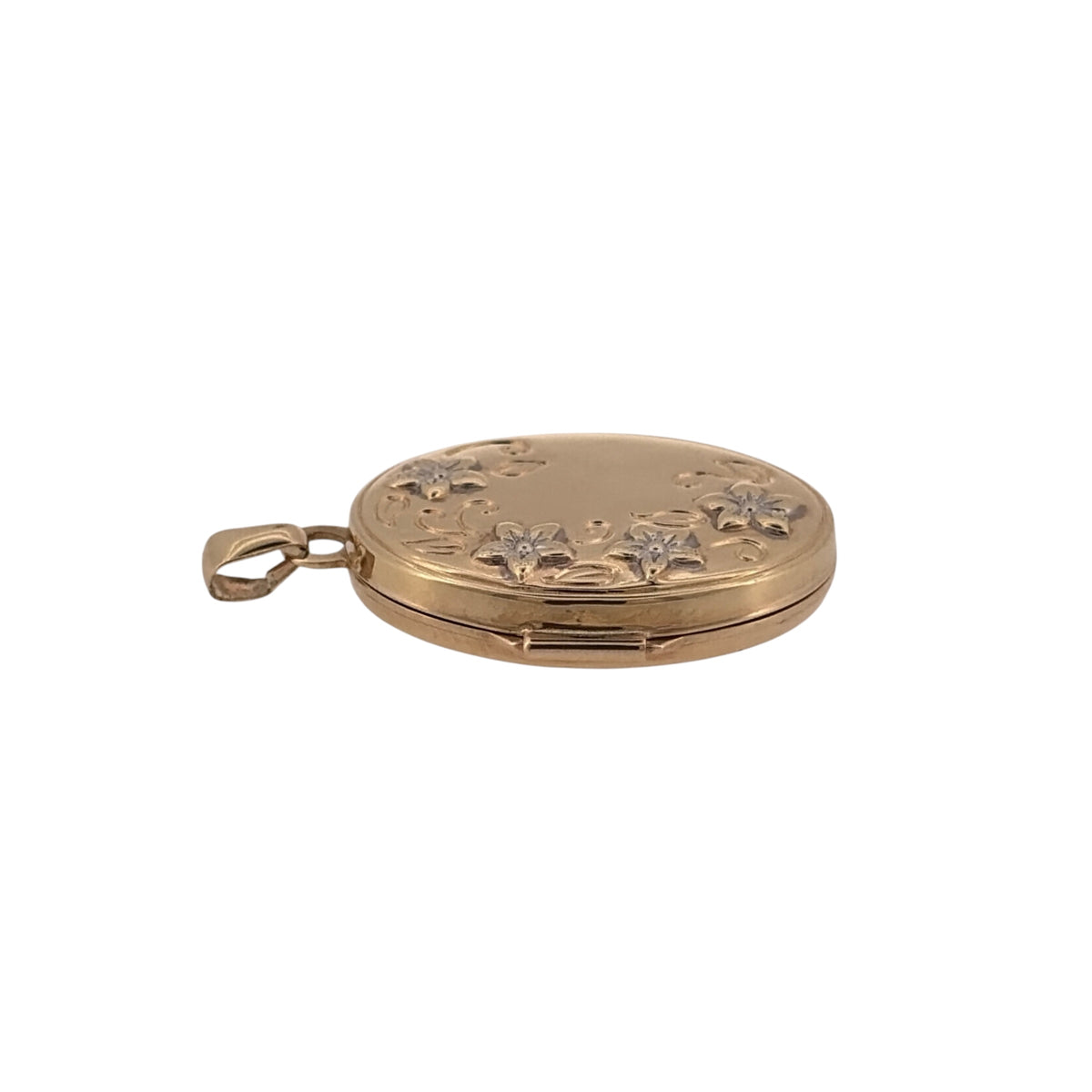 9ct Gold Flower Oval Locket