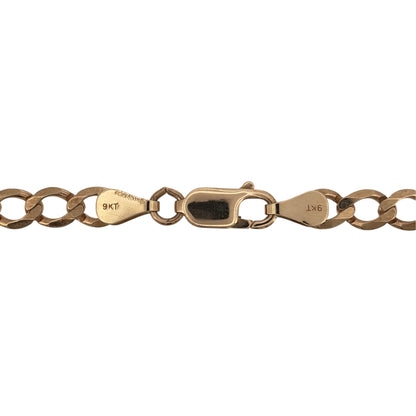 Add a substantial gold piece to your jewellery collection with this pre-owned 9ct yellow gold curb chain, featuring a classic 5mm link width and longer 24-inch length.

Design: The chain features a traditional curb link design, creating a bold and timeless appearance suitable for wearing alone.
Material: Made from 9-carat yellow gold, the warm gold tone complements the classic curb link design.