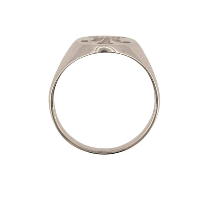 925 Silver Welsh Three Feathers Oval Signet Ring