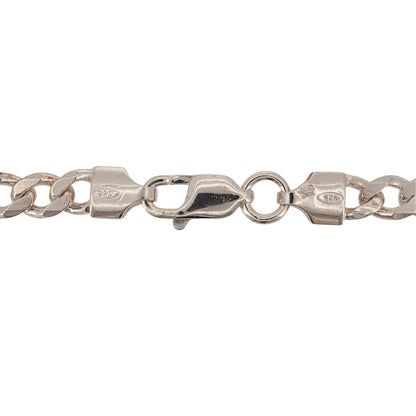 Add a classic silver piece to your jewellery collection with this pre-owned 925 sterling silver curb chain, featuring a substantial 5mm link width and timeless design.

Design: The chain features a traditional curb link design, creating a bold and versatile appearance suitable for wearing alone or paired with a pendant.
Material: Made from 925 sterling silver, the bright silver finish complements the classic curb link design.