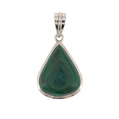 925 Silver & Malachite Triangle Pendant