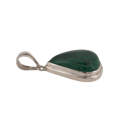 925 Silver & Malachite Triangle Pendant