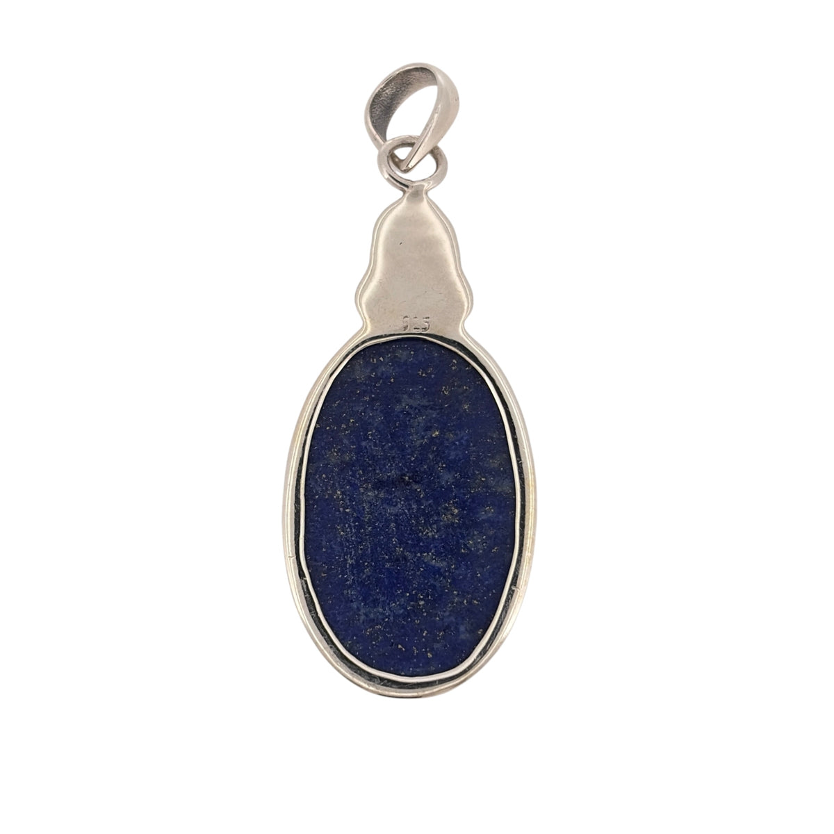 Add a colourful piece to your jewellery collection with this pre-owned 925 sterling silver and lapis lazuli oval pendant, featuring a large blue stone and a classic design.

Design: The pendant features a traditional oval shape, with a large lapis lazuli stone creating a bold and timeless appearance. The rich blue tones of the stone complement the silver setting.
Material: Made from 925 sterling silver.