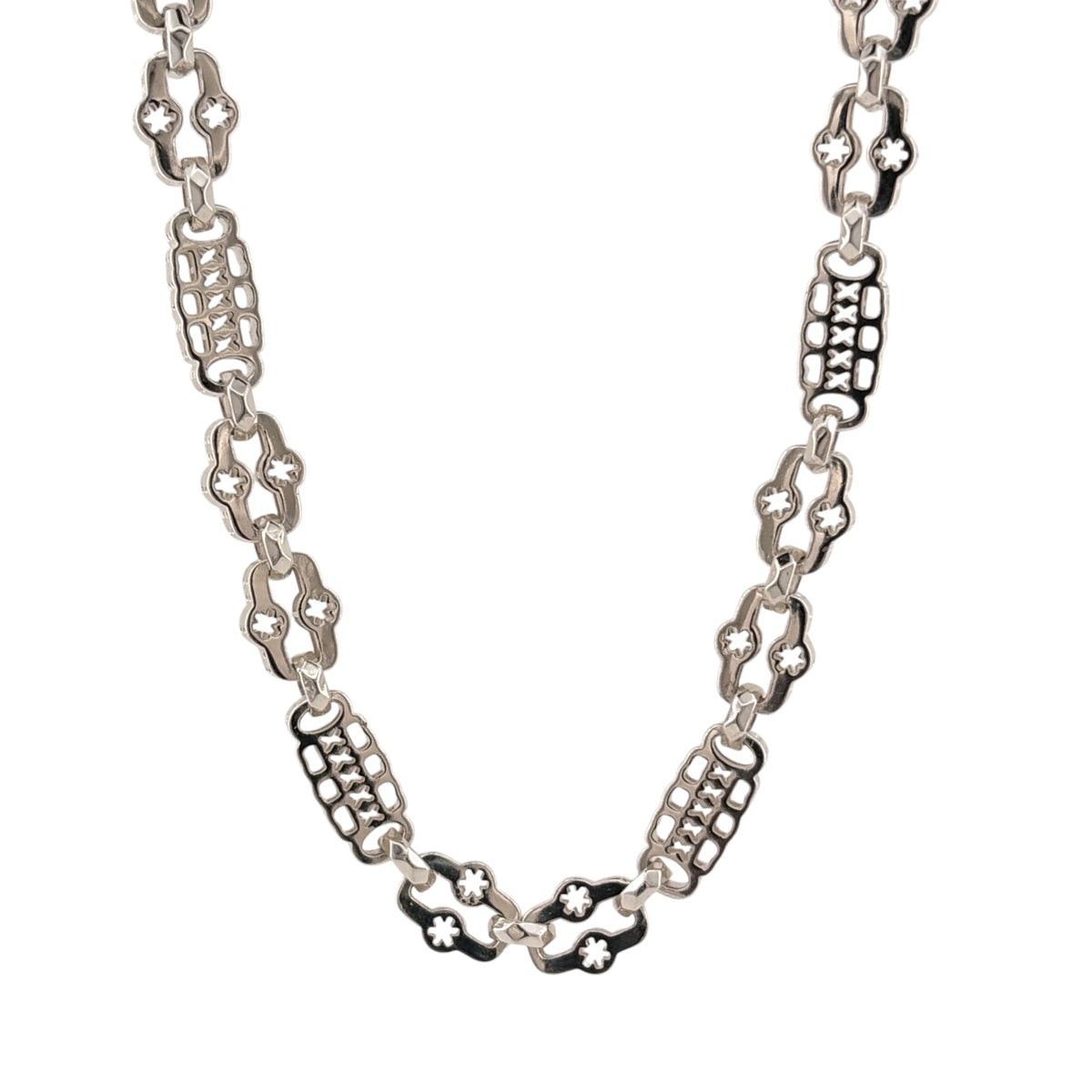 925 Silver 20" Star and Bar Chain