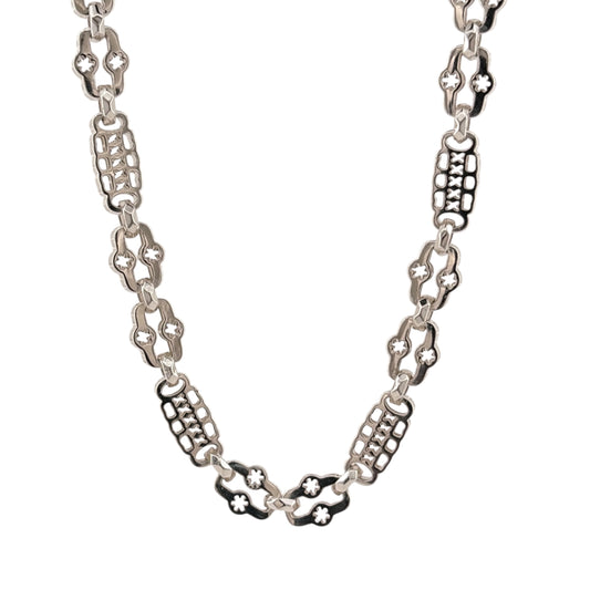 925 Silver 20" Star and Bar Chain