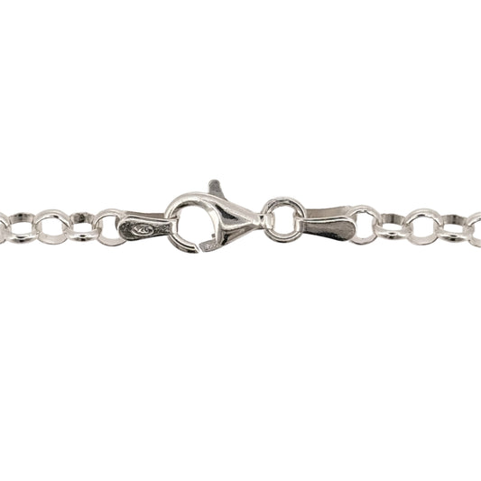 Pre-owned 925 Silver Round Link Belcher Chain with the weight between 8 and 9 grams with the link width 3mm