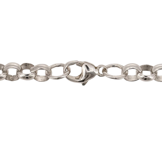 Pre-owned 925 Silver Round Link Belcher Chain with the weight between 26.60 and 30.20 grams with the link width 5mm