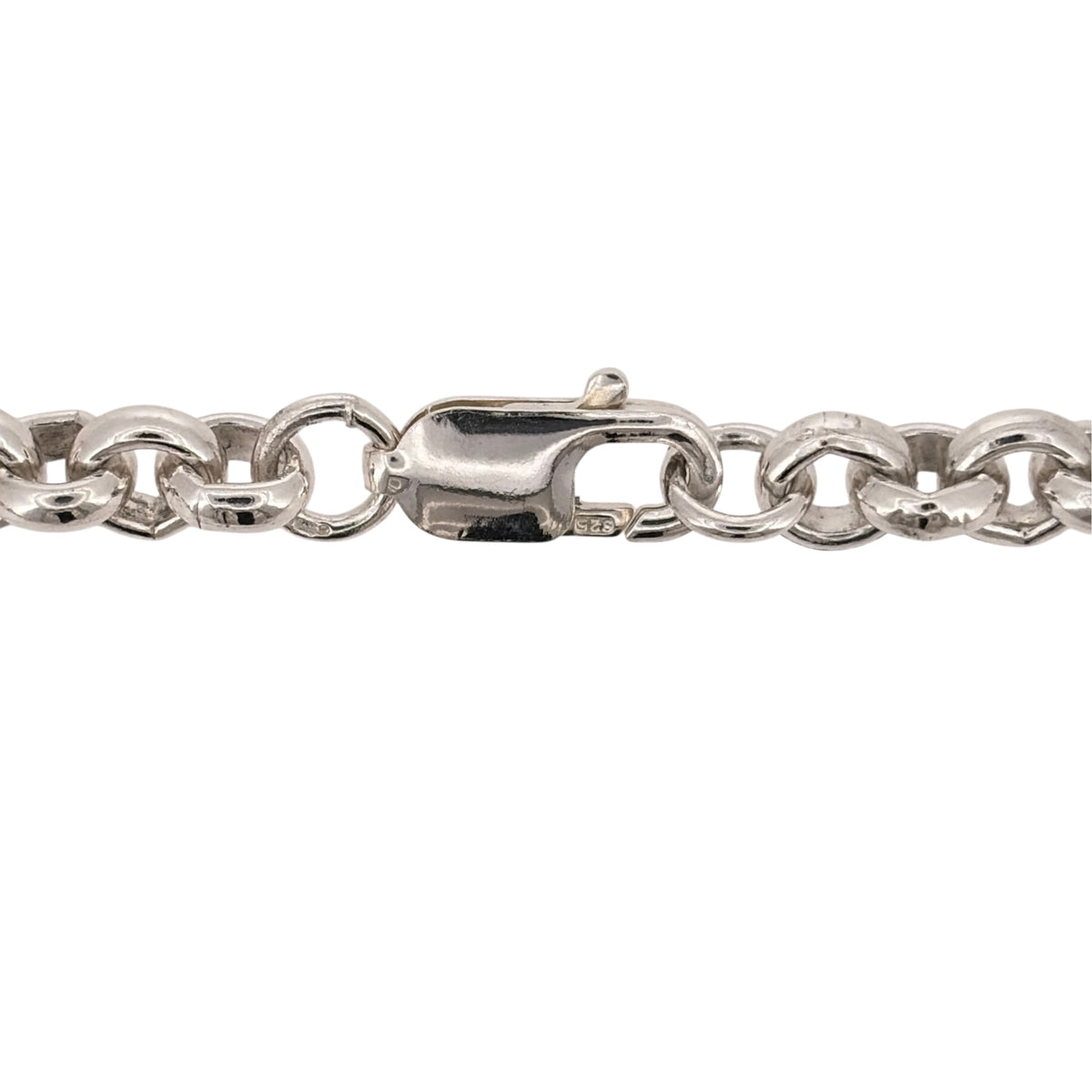 Pre-owned 925 Silver Round Link Belcher Chain with the weight between 79.20 and 94 grams with the link width 7mm