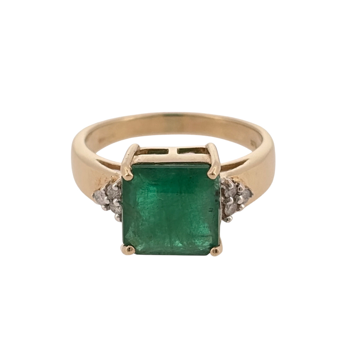 9ct Gold Diamond & Emerald Ring