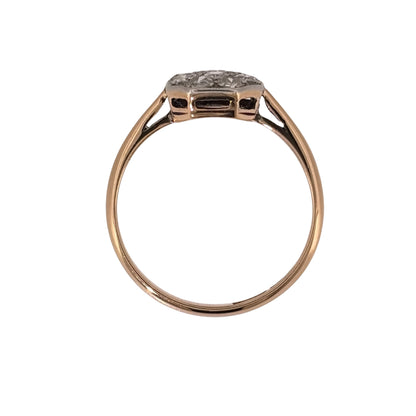 18ct Gold & Platinum Diamond Rectangle Cluster Ring