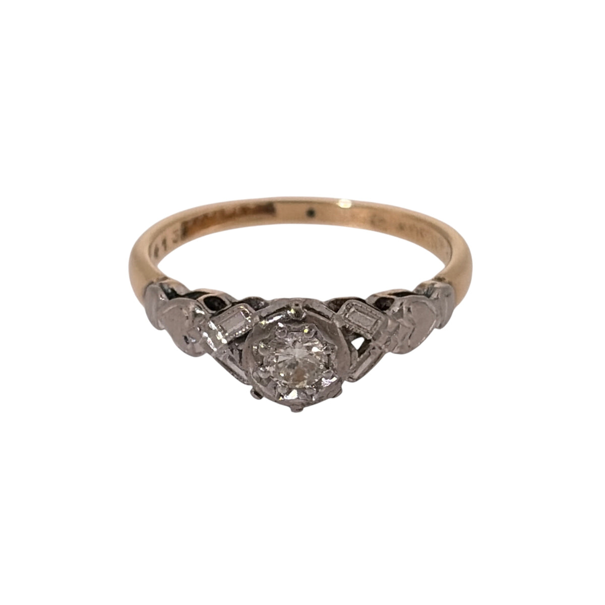 18ct Gold & Platinum Diamond Solitaire Ring