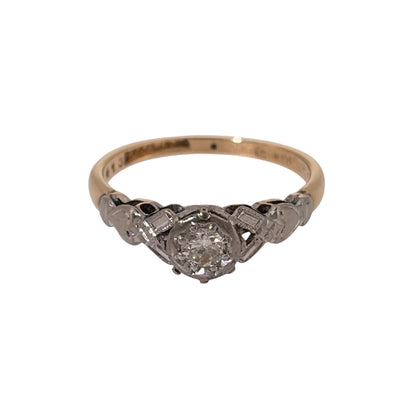 18ct Gold & Platinum Diamond Solitaire Ring