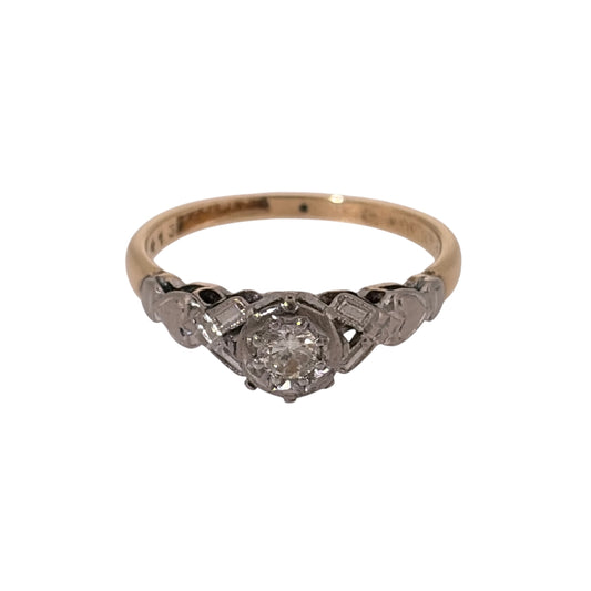 18ct Gold & Platinum Diamond Solitaire Ring