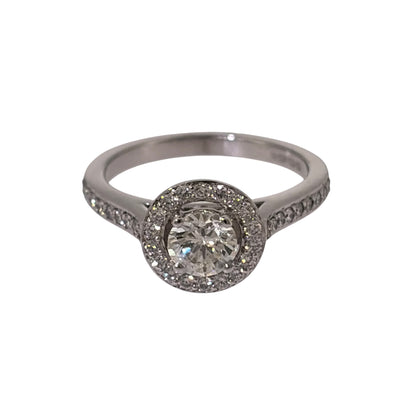 18ct White Gold & Diamond Halo Ring