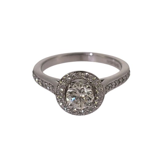 18ct White Gold & Diamond Halo Ring