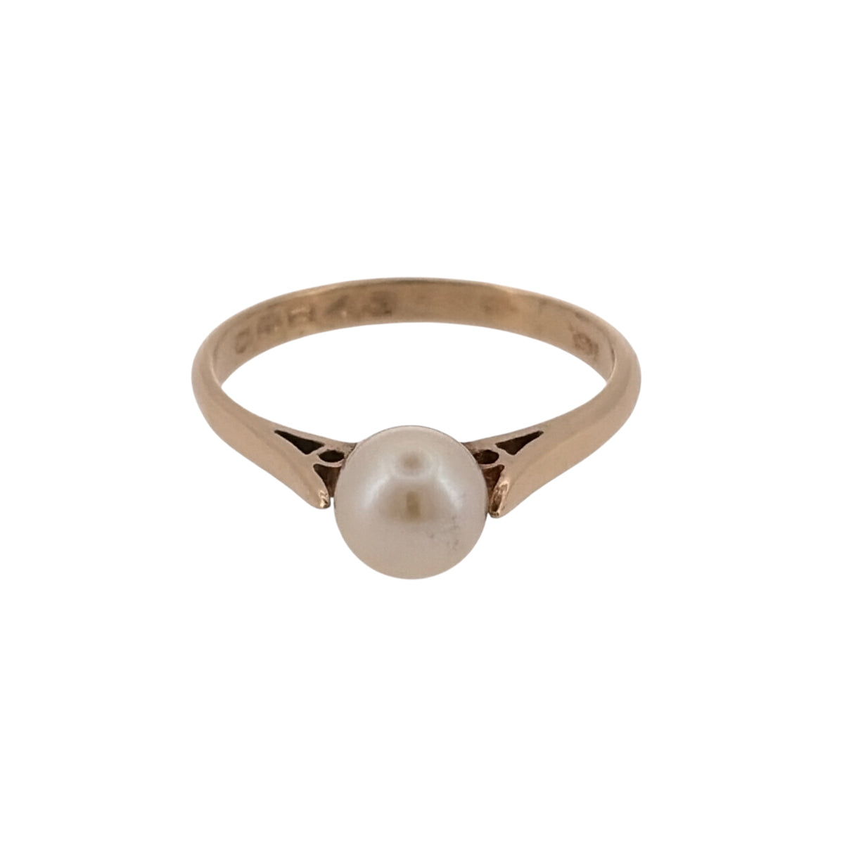 9ct Gold & Pearl Solitaire Ring