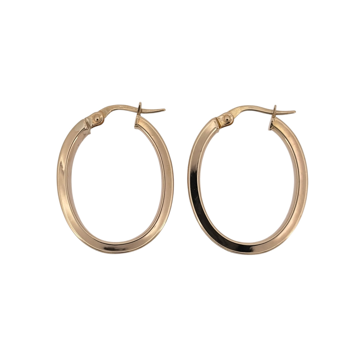 9ct Gold Celtic Weave Oval Creole Earrings