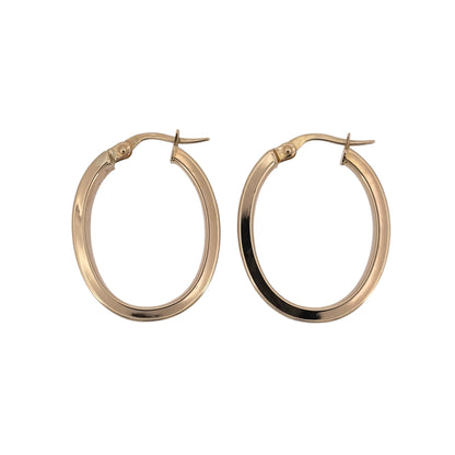 9ct Gold Celtic Weave Oval Creole Earrings