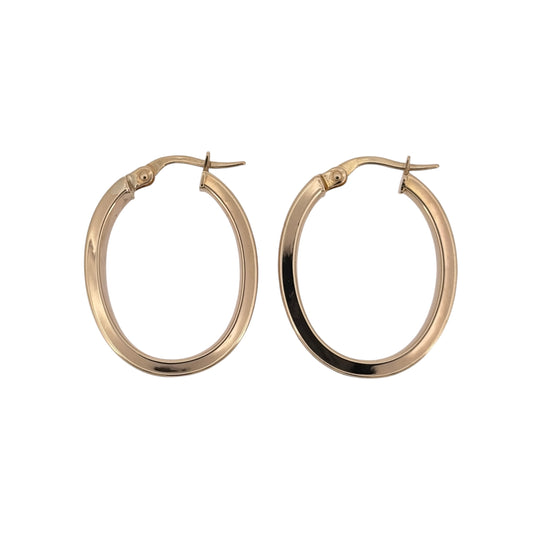 9ct Gold Celtic Weave Oval Creole Earrings