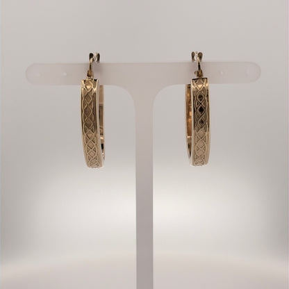 9ct Gold Celtic Weave Oval Creole Earrings