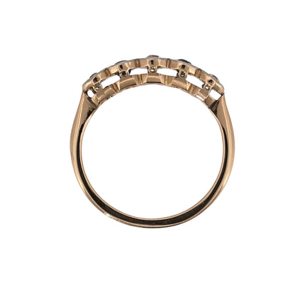 18ct Gold & Platinum Diamond & Sapphire Band Ring