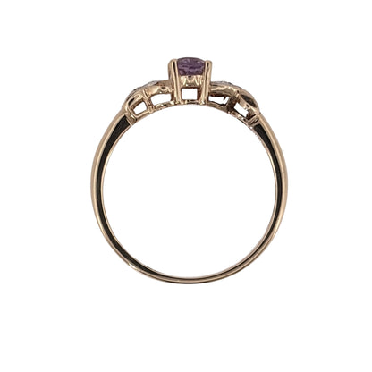 9ct Gold Diamond & Amethyst Ring