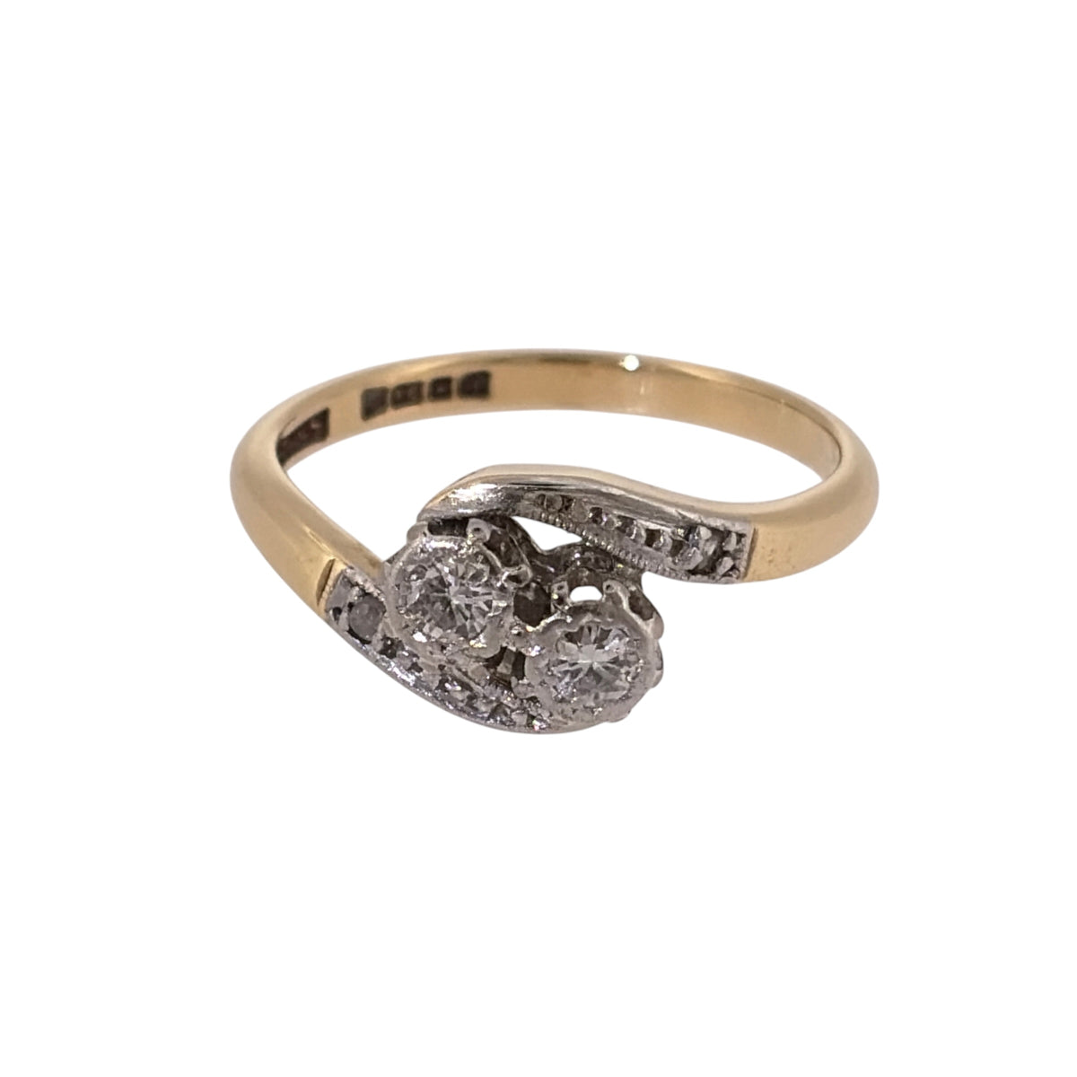 18ct Gold & Diamond Double Twist Ring