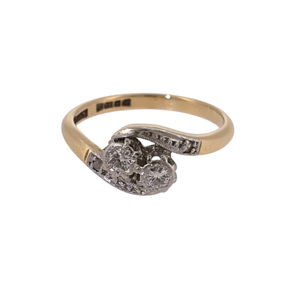 18ct Gold & Diamond Double Twist Ring