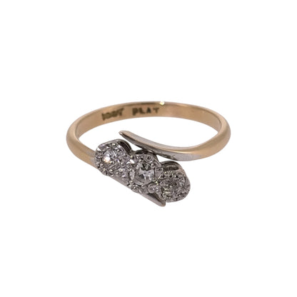 18ct Gold & Platinum Diamond Trilogy Twist Ring