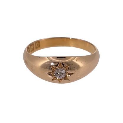 18ct Gold & Diamond Solitaire Band Ring
