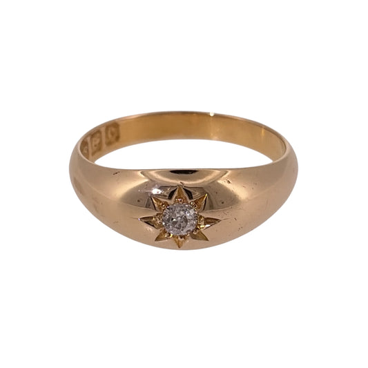 18ct Gold & Diamond Solitaire Band Ring