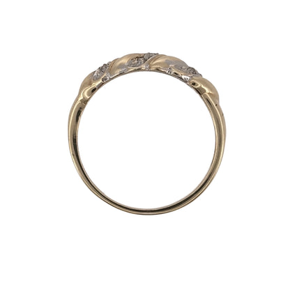 9ct Gold & Cubic Zirconia Twist Band Ring