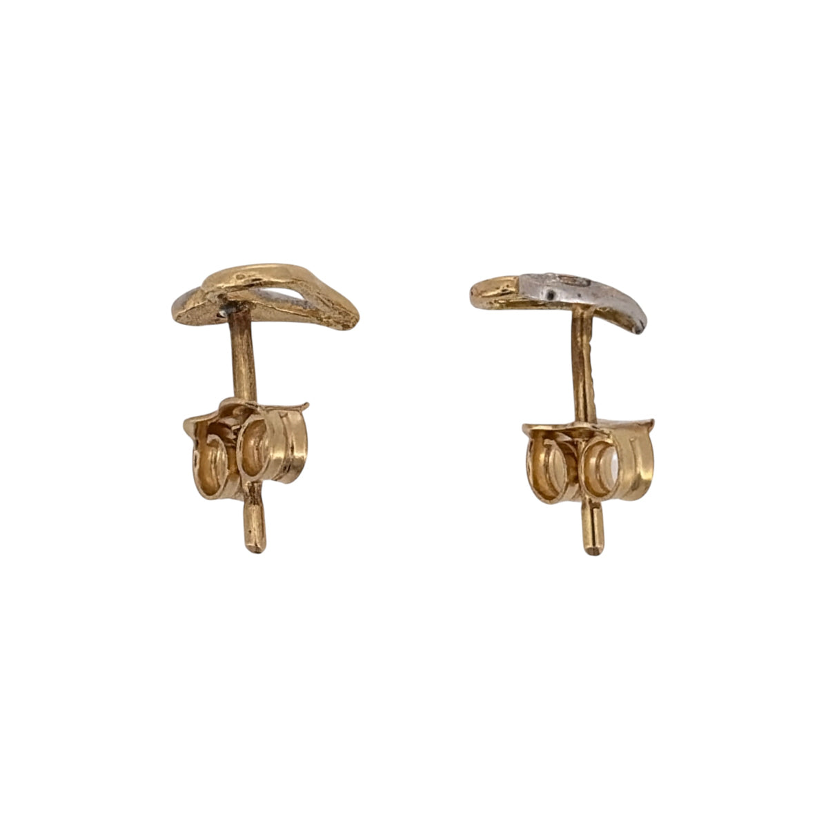18ct Gold & Cubic Zirconia Heart Stud Earrings