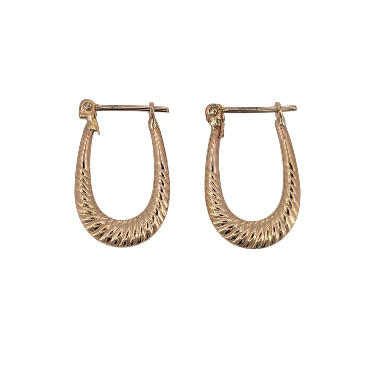 9ct Gold Twist Oval Creole Earrings