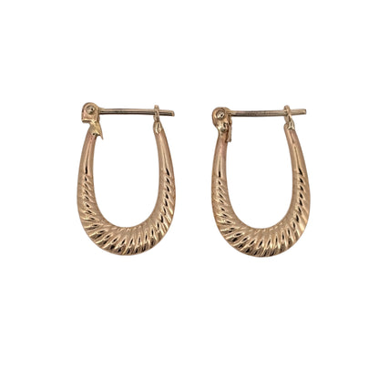 9ct Gold Twist Oval Creole Earrings