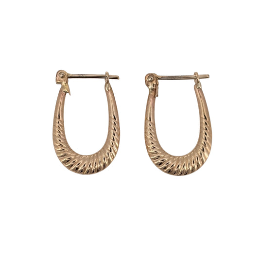 9ct Gold Twist Oval Creole Earrings